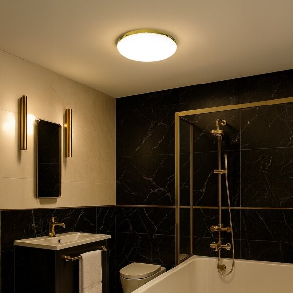 Plafonieră LED pentru baie MAYA LED/15W/230V IP44 aurie