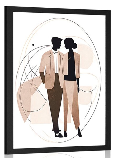 Poster forme abstracte cuplu elegant