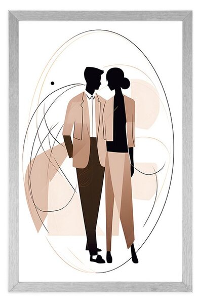 Poster forme abstracte cuplu elegant