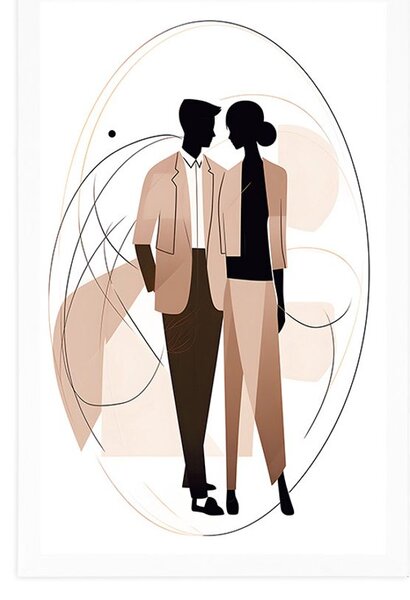 Poster forme abstracte cuplu elegant