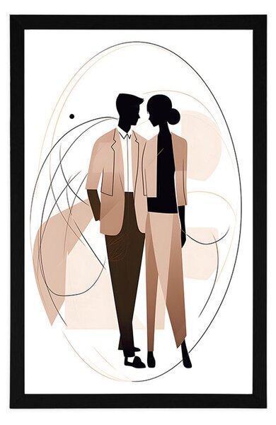 Poster forme abstracte cuplu elegant