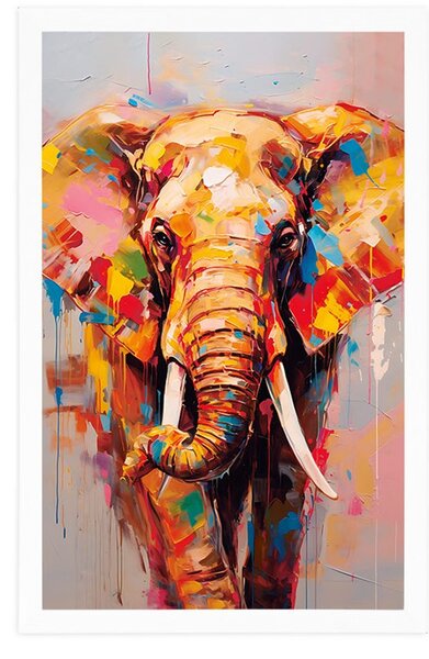 Poster elefant stilat cu imitație de pictură