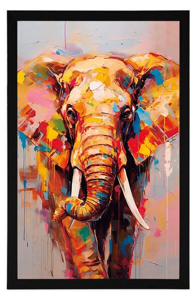 Poster elefant stilat cu imitație de pictură