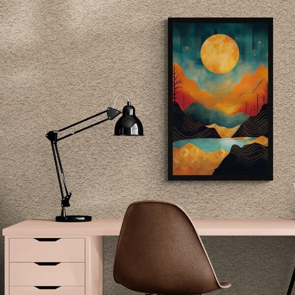 Poster apus de soare abstract cu atingere de lux