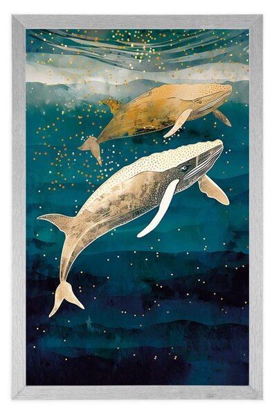 Poster balene în ocean