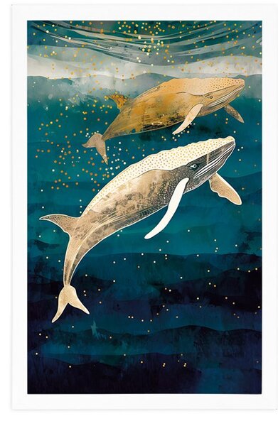 Poster balene în ocean