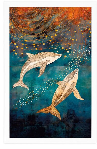 Poster balene în oceanul magic