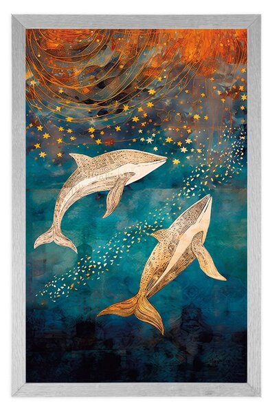 Poster balene în oceanul magic