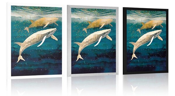 Poster balene în ocean