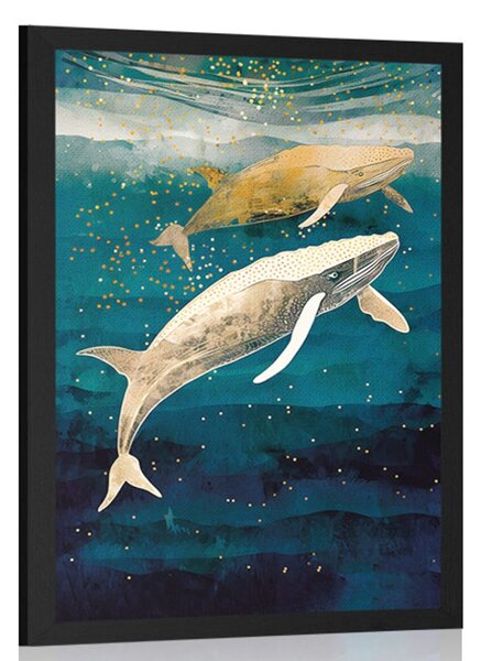 Poster balene în ocean