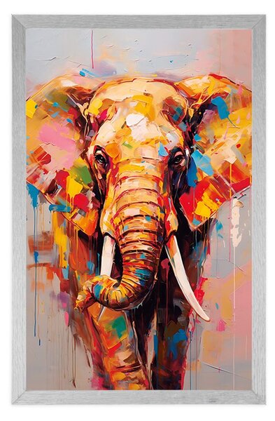 Poster elefant stilat cu imitație de pictură
