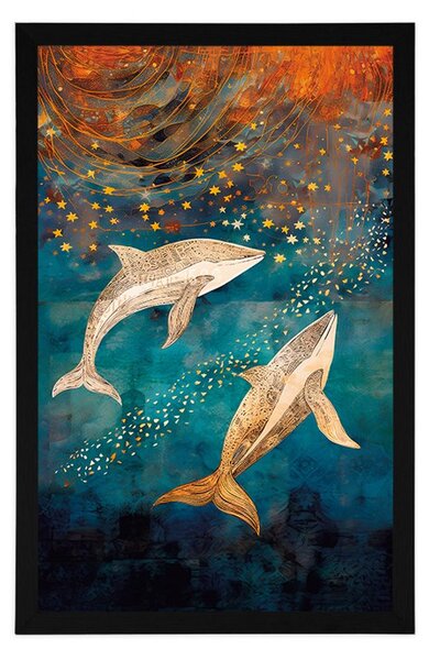 Poster balene în oceanul magic