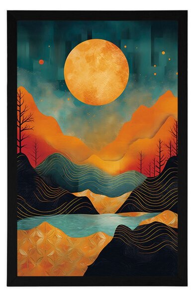 Poster apus de soare abstract cu atingere de lux
