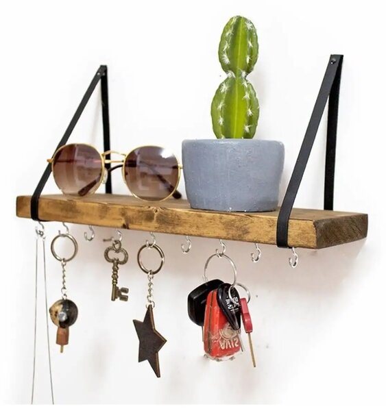 Raft de perete lemn,seria wood Homs 40 x 9 cm,700043