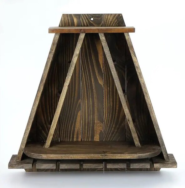 Suport sticle pentru perete din lemn,seria wood Homs 58 x 57x18 cm,natur,700199