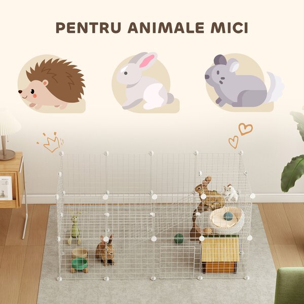 Pawhut tarc Personalizabil – 36 Panouri Metal pentru Animale | Aosom Romania