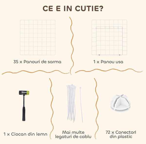 Pawhut tarc Personalizabil – 36 Panouri Metal pentru Animale | Aosom Romania