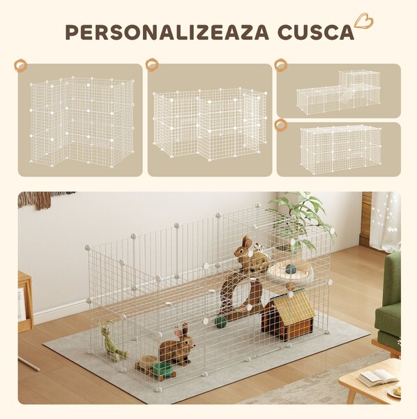 Pawhut tarc Personalizabil – 36 Panouri Metal pentru Animale | Aosom Romania