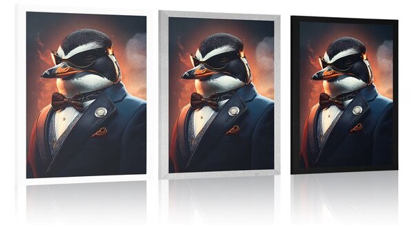 Poster gangster animal pinguin