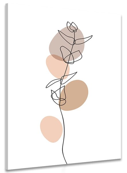 Tablou frunză minimalistă pe fundal alb No4