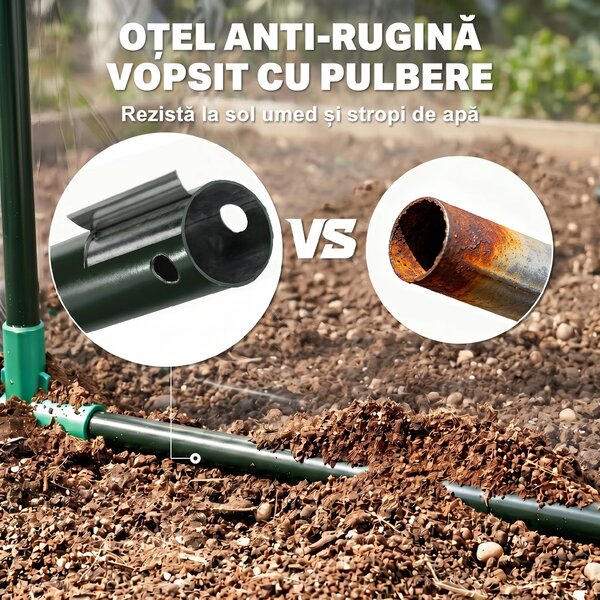 Outsunny Sera Cabina Portabila 6' x 3' x 6', Folie PE, Sera de Gradina cu Cadru de Otel, Usa cu Fermoar, Aerisire Superioara, pentru Flori, Legume, Puieti, Plante Tropicale, Verde | Aosom Romania