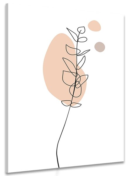 Tablou frunză minimalistă pe fundal alb No3