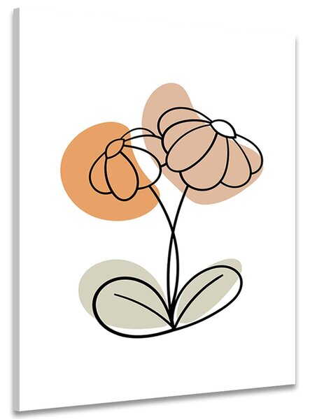 Tablou floare minimalistă pe fundal alb No1