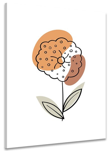 Tablou floare minimalistă pe fundal alb No2