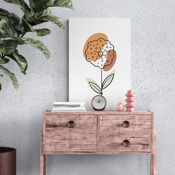 Tablou floare minimalistă pe fundal alb No2