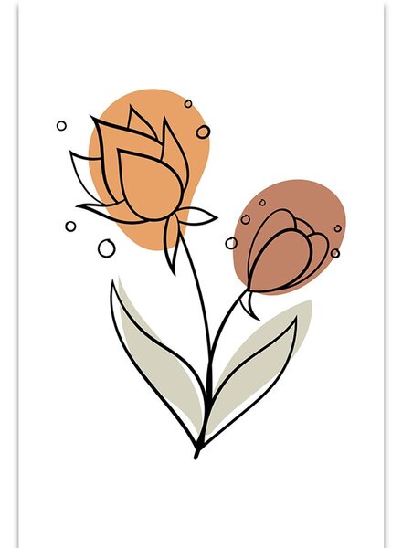 Tablou floare minimalistă pe fundal alb No3