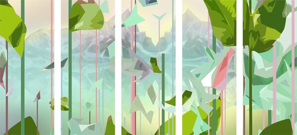 Tablou 5-piese paradisul abstract