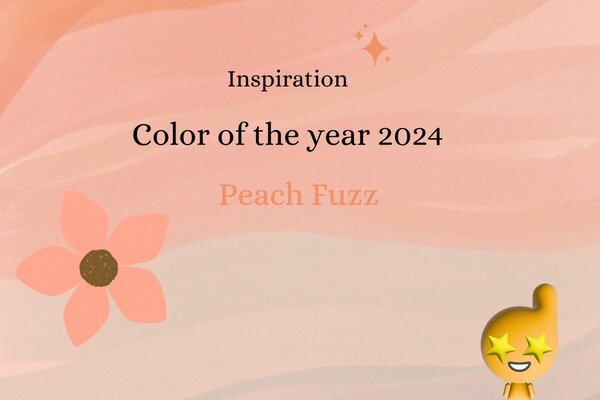 Tapet frunze delicate în nuanța Peach Fuzz