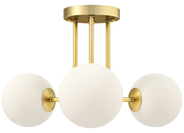 HOMCOM Candelabru de Tavan Vintage cu 3 Puncte de Lumină, cu Socluri G9, 42x42x26.5 cm, Becuri Neincluse, Aur | Aosom Romania