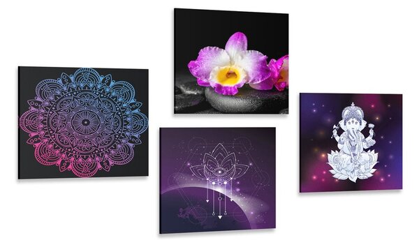 Set tablouri natura moartă Zen cu Buddha