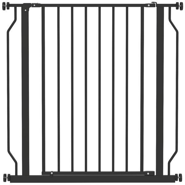 PawHut Poartă Extensibilă și Reglabilă pentru Câini, pentru Scări și Uși, din Oțel și ABS, 75-85x76 cm, Negru | Aosom Romania