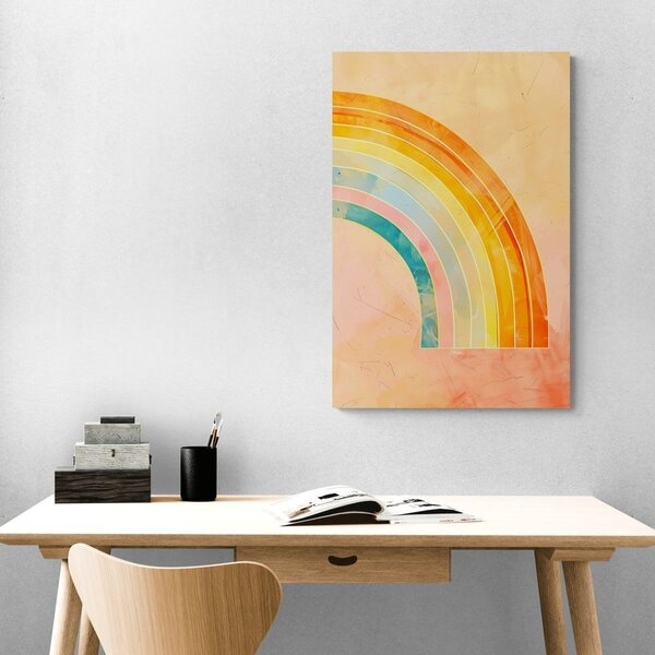 Tablou curcubeu minimalist Peach Fuzz