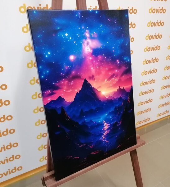 Tablou apus de soare cu cerul de noapte