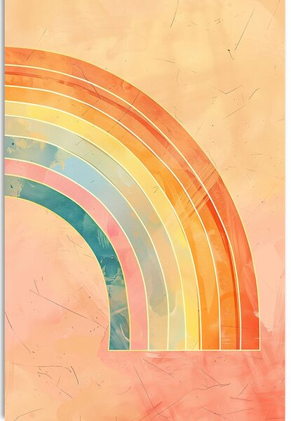 Tablou curcubeu minimalist Peach Fuzz