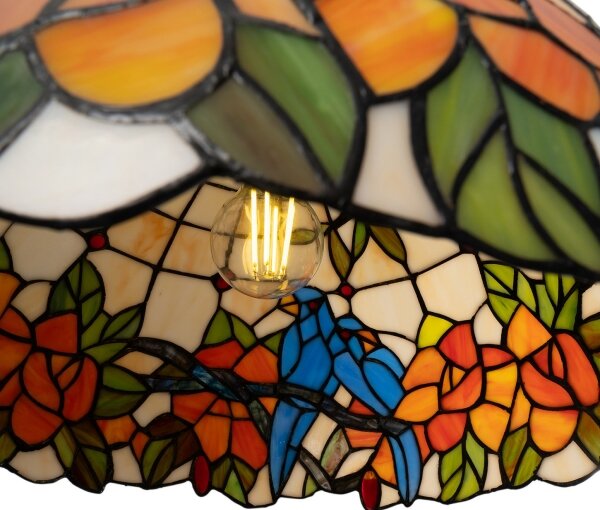 Brilagi - Lustru Tiffany din vitralii JUNGLE, cu lanț, 1x E27/60W/230V, diametru 40 cm