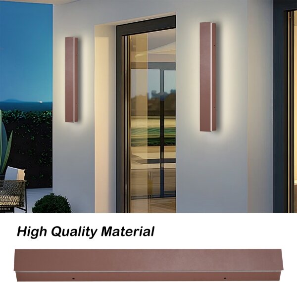 Brilagi - Aplică LED de exterior LINEAR, 12W, 230V, 3000K, IP65, 50 cm, maro, CRI 90