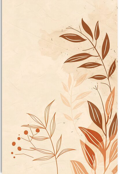 Tablou frunze minimaliste Peach Fuzz