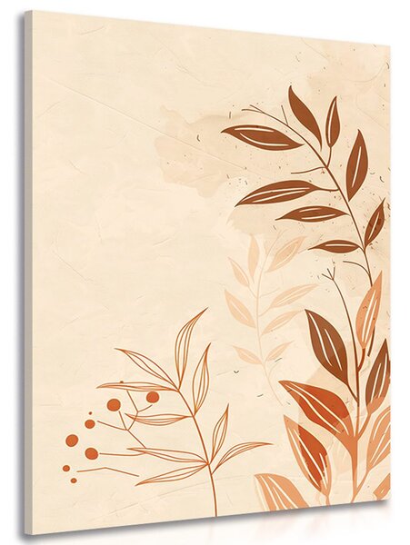 Tablou frunze minimaliste Peach Fuzz