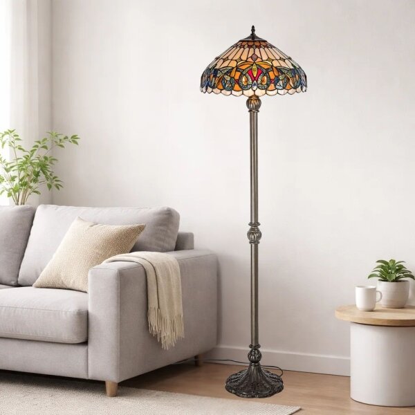 Brilagi - Lampă de podea Tiffany LUISA 2xE27/60W/230V
