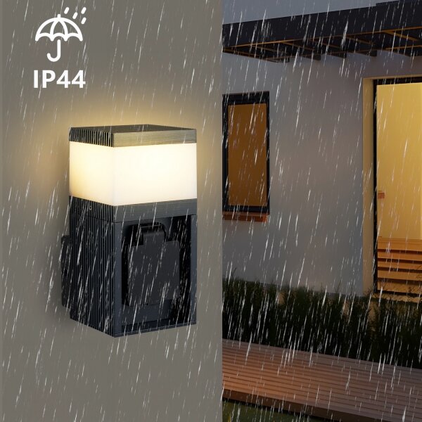 Brilagi - Lampă de exterior cu priză SCHUKO PILLAR 1xG9/11W/230V IP44 antracit