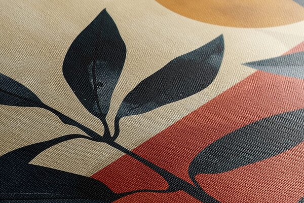Tablou japandi frunze întunecate