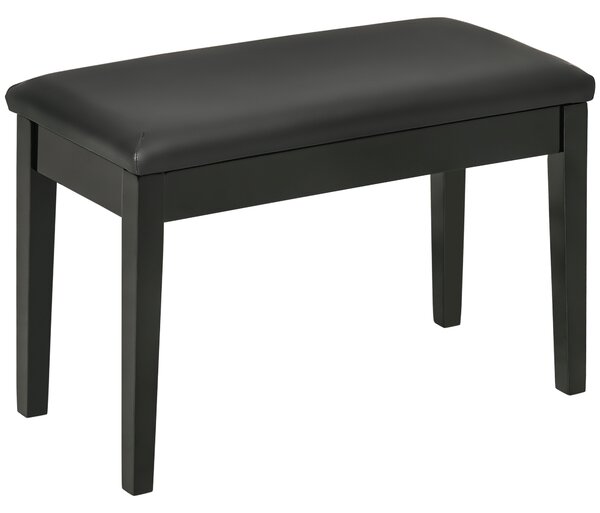 HOMCOM Bancă pentru Pian cu Spațiu de Depozitare, Bancă pentru Pian din Lemn și Piele Ecologică PU, 75x35x49 cm, Negru | Aosom Romania
