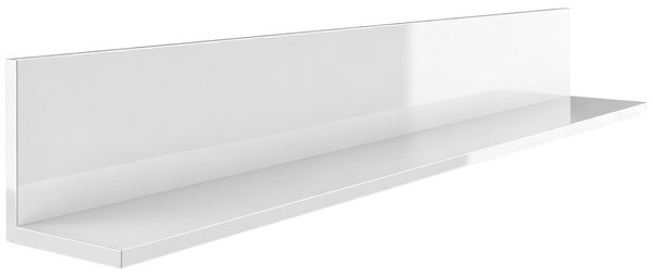 HOMCOM Etajeră de Perete pentru Living și Dormitor, Grosime 1,5 cm, Raft Suspendat din Lemn, 127x12x18 cm, Alb Lucios | Aosom Romania