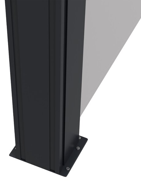 Outsunny Paravan Lateral Retractabil cu Mâner din Metal, Aluminiu și Poliester, 400x180 cm, Gri Deschis | Aosom Romania