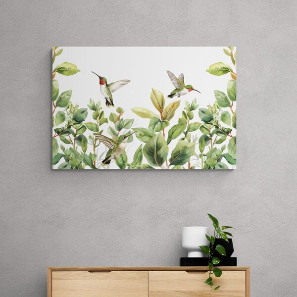 Tablou colibri si frunze