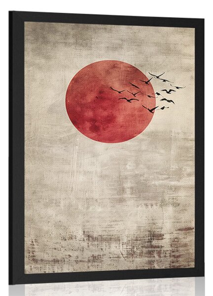 Poster japandi lună roșie